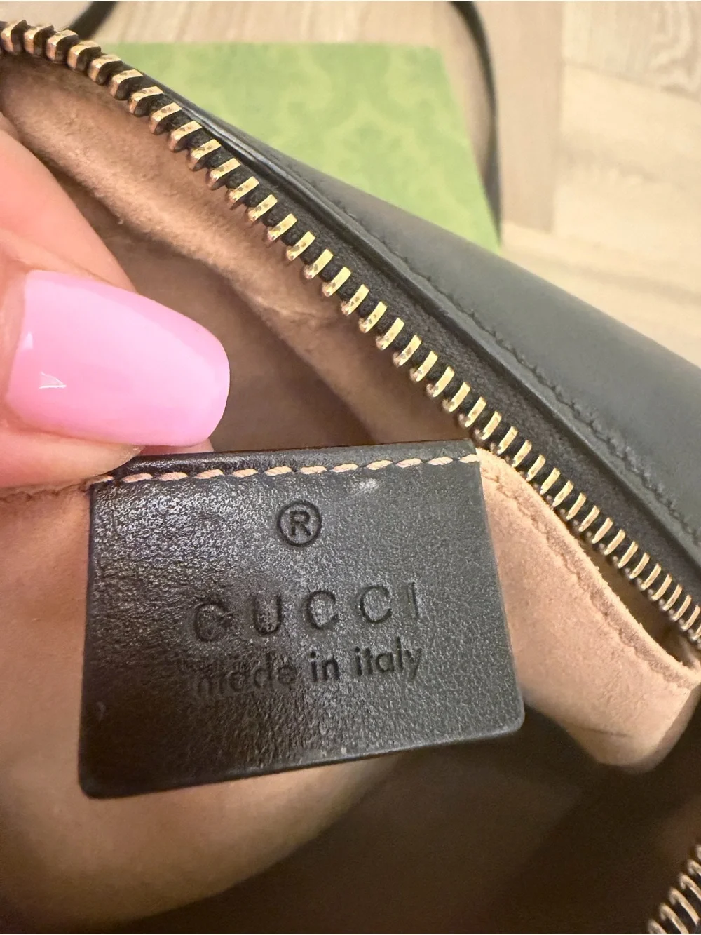 Gucci Black Chevron Quilted Leather Mini Crossbody with Gold GG